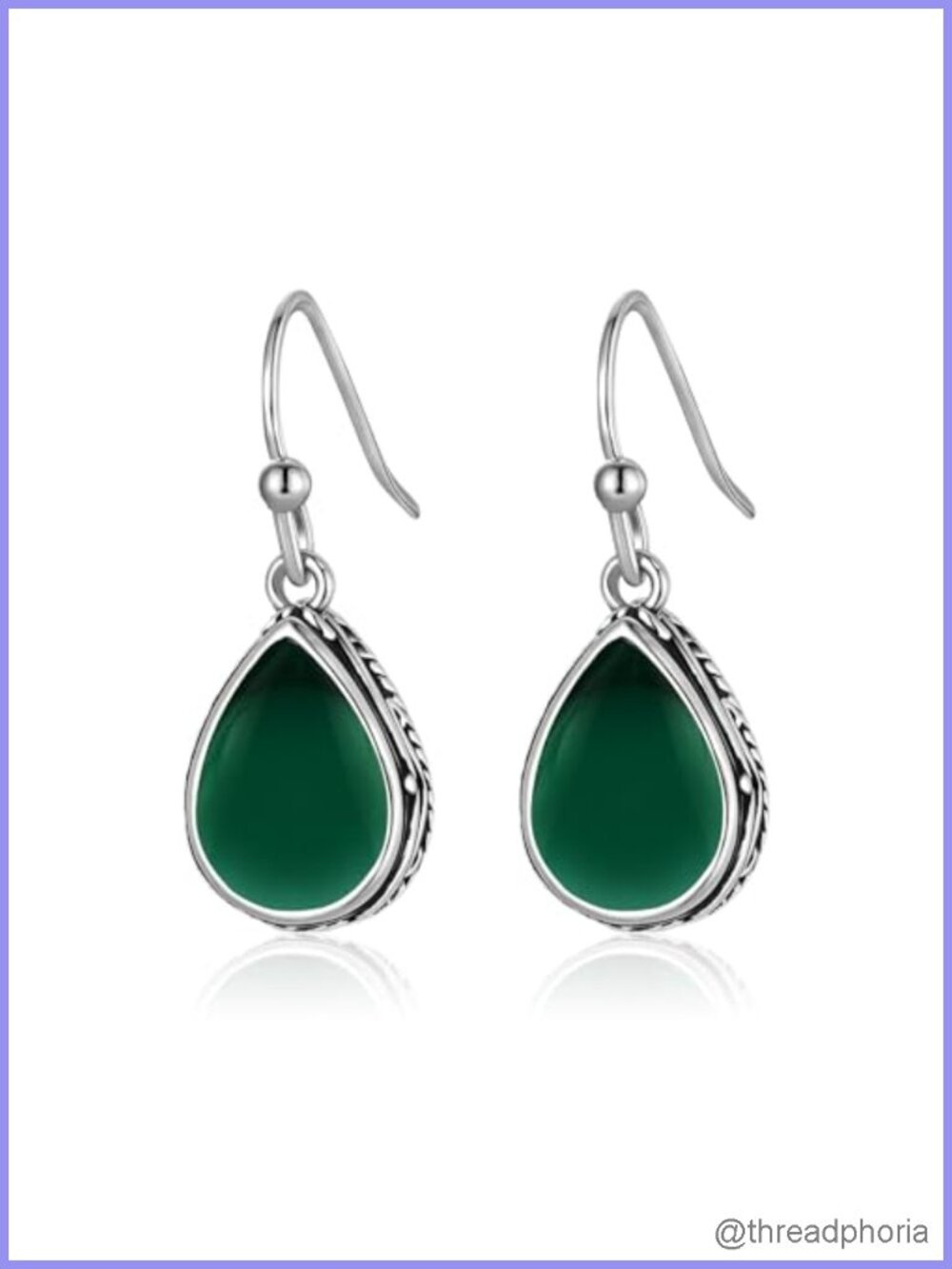 Silver Teardrop Dangle Earrings Women Vintage Lever Back Hypoallergenic
